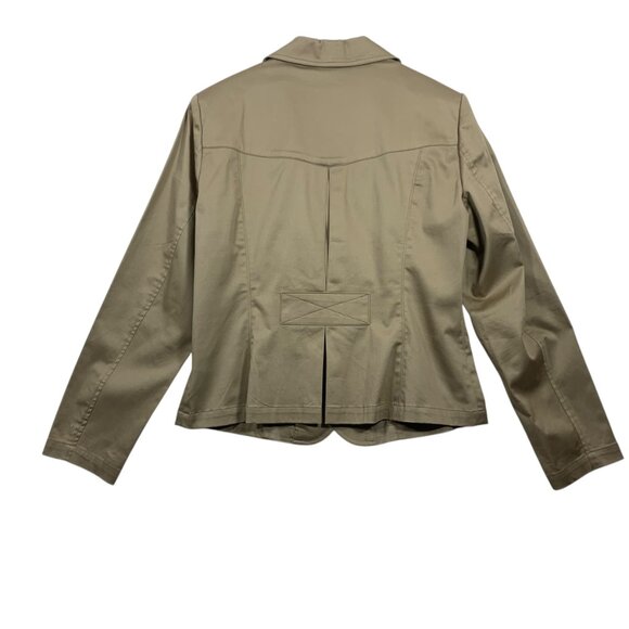 cotton blazer jacket 4 button notched lapel beige size 11 Marie Claire - Picture 4 of 15